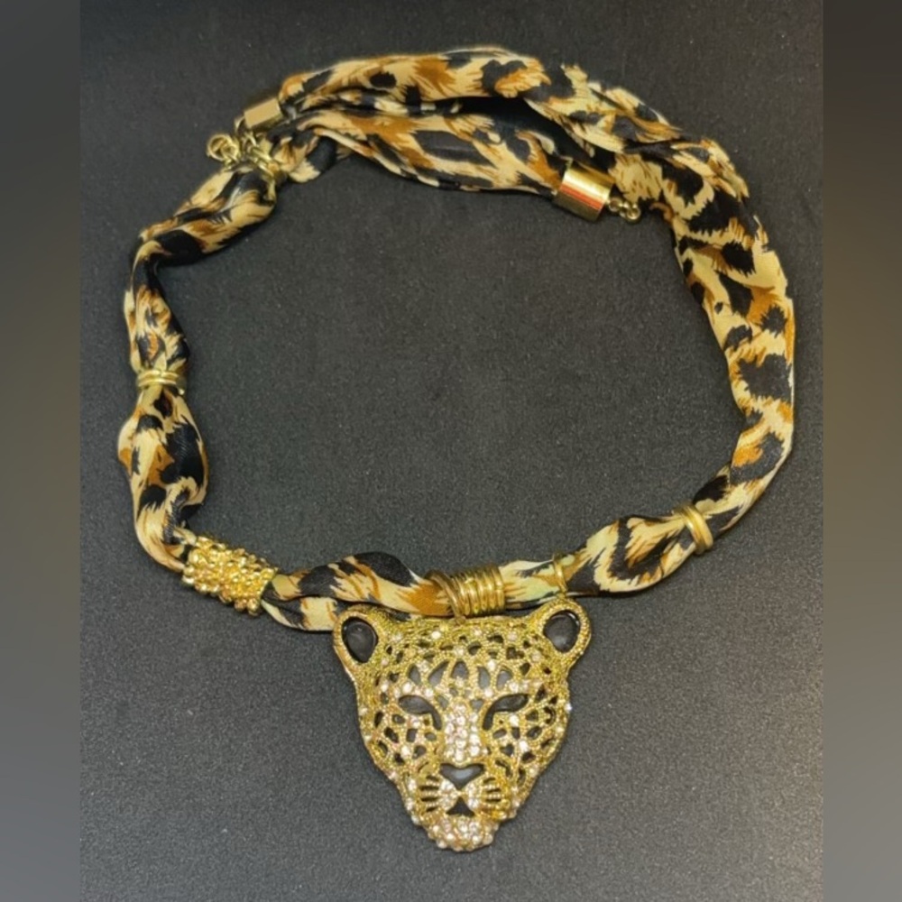 Cheetah Leopard Print Costume Necklace